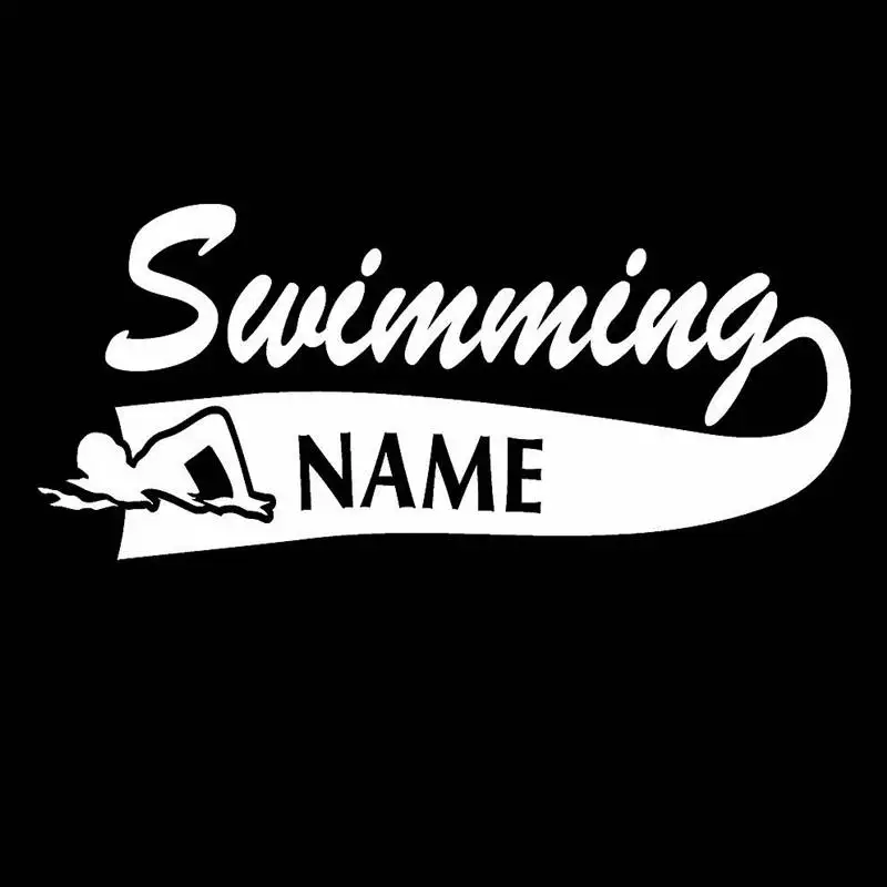Swim Sticker Logo Name Swimmer Decal Swimming Posters Vinyl Wall Decals