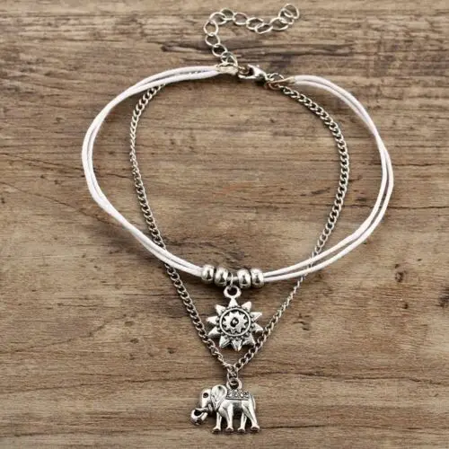 Fashion Jewelry Jewelry Watches Westernfertility Com Ankle Bracelet Sun Black White Corded Wrist Anklet Hippy Vibe Bohemian Y2