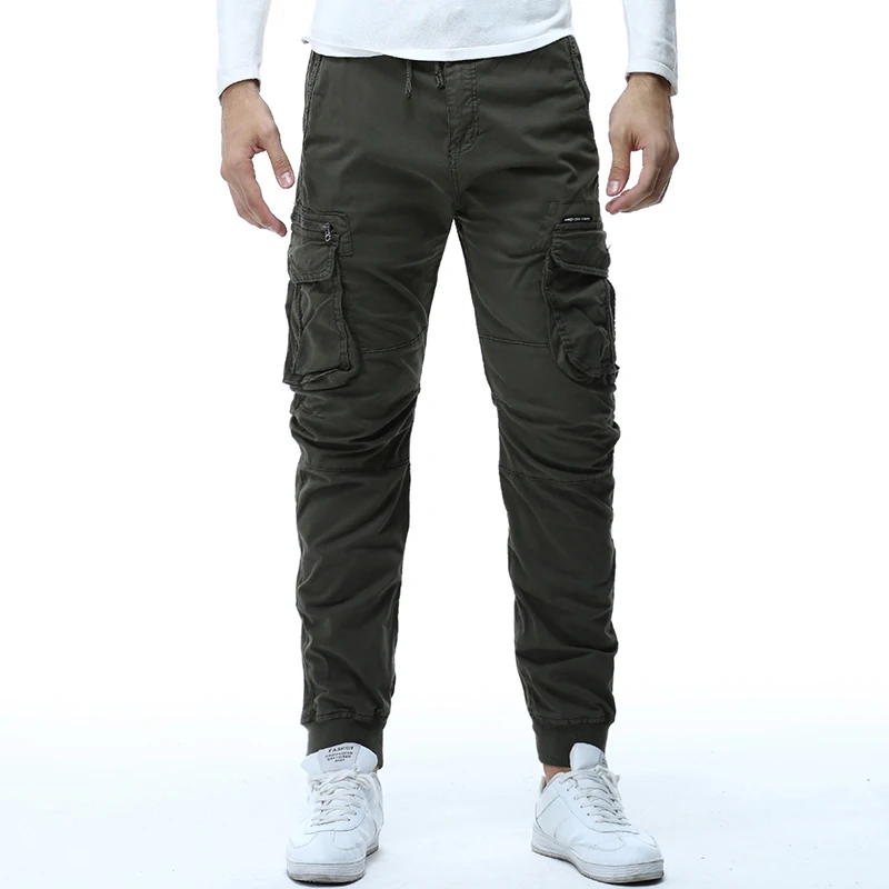Online 2019 Mens Camouflage Tactical Cargo Pants Men Joggers Boost Military Casual Cotton Pants Hip Hop Ribbon Male army Trousers 38