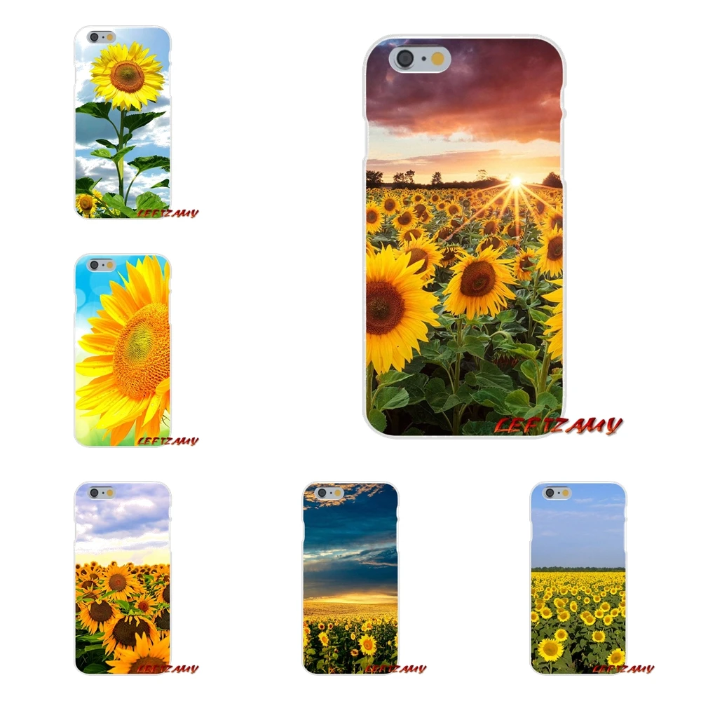 Для iPhone X 4 4S 5 5S 5C SE 6 S 7 8 Плюс сладкий цветок подсолнечника Силиконовые Мягкий