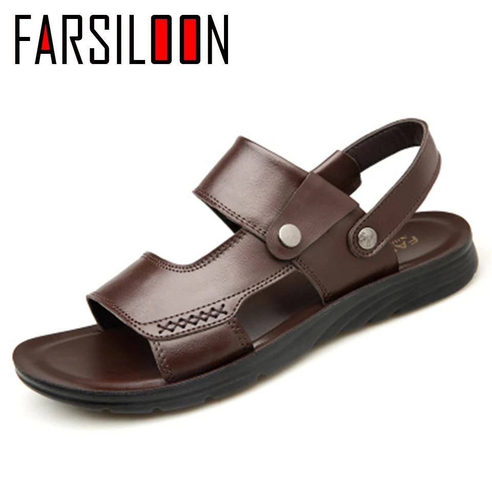 Summer New Men's Casual Sandals Geniune Leather Fashion Beach Shoes