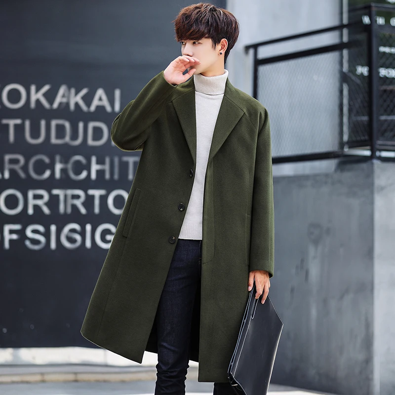 New Men's Fashion boutique pure color High-grade woolen cloth Casual trench coat Male leisure Wool Blends dust coats jackets New Men's Fashion boutique pure color High-grade woolen cloth Casual trench coat Male leisure Wool Blends dust coats jackets