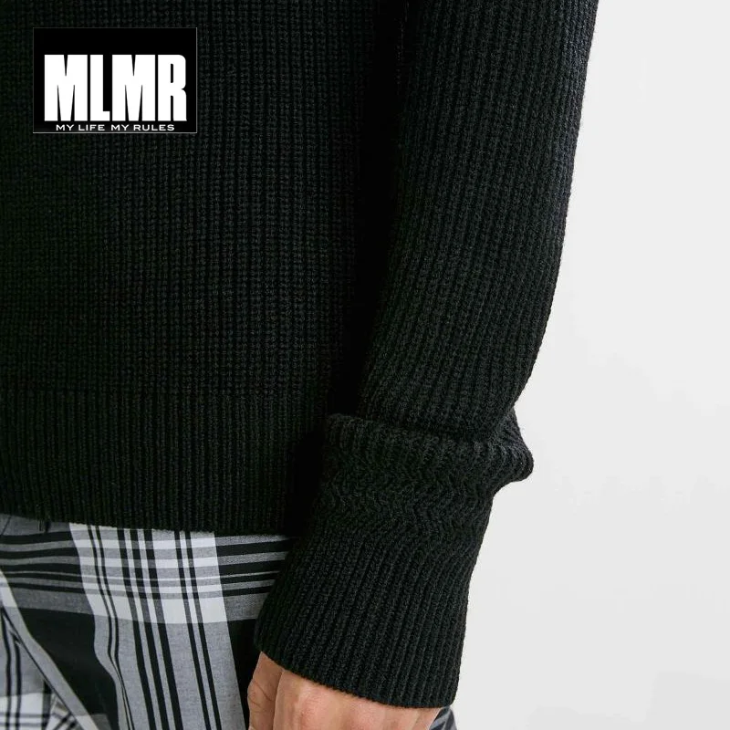 MLMR мужской зимний однотонный шерстяной вязаный свитер для отдыха | 218325502|Джемперы