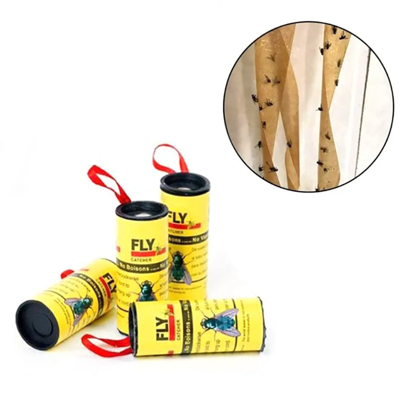 

4 Roll Sticky Fly Card Eliminate Flying Insects Insect House Glue Paper Catcher Trap Fly Insect Mosquito Killer Fly Trap