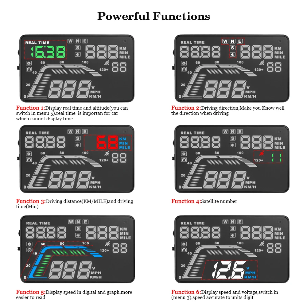 XYCING Q7 gps HUD 5,5 дюймов Автомобильный дисплей лобовое стекло проектор Спидометр превышение скорости приборной панели время вождения