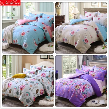 

Floral pattern Couple Big Size Bed Linens Full King Queen Double Duvet Cover 3/4 pcs Bedding Set 1.5m 1.8m 2m 2.2m 2.5m Bedsheet