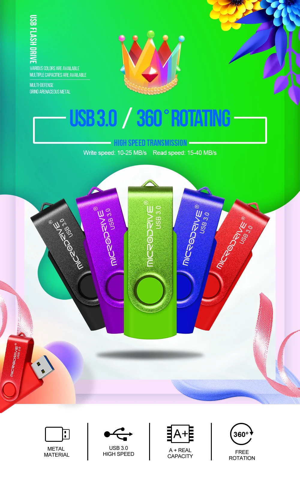 USB3.0 Flash Drive 128GB Pen drive 32GB 64GB 16GB 8GB Metal Key Ring Memory USB 3.0 Stick