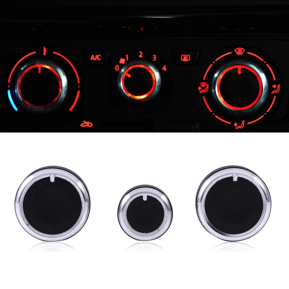 

A/C Switch Buttons Control Cover 3PCS/Set Heater Dash A/C Switch Knobs Black Control Buttons for VW Golf MK4 Passat B5 Bora