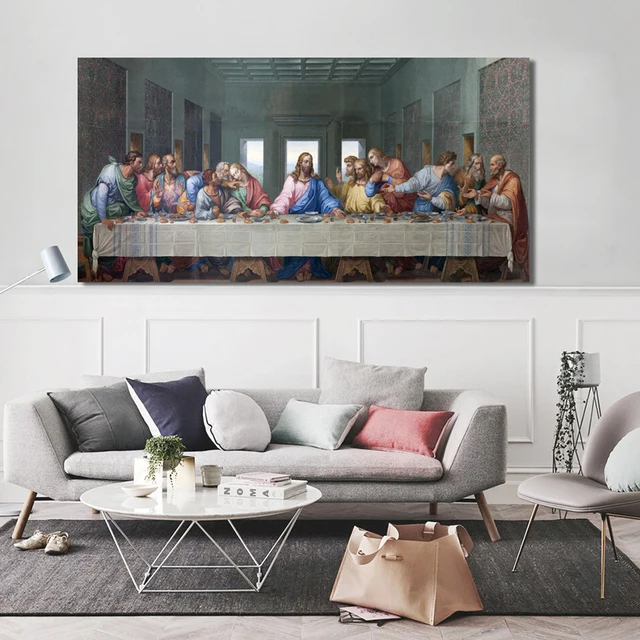 Leonardo Da Vinci's The Last Supper Posters and Print Wall Art Canvas Painting Famous Painting Art for Living Room Cuadros Decor 5