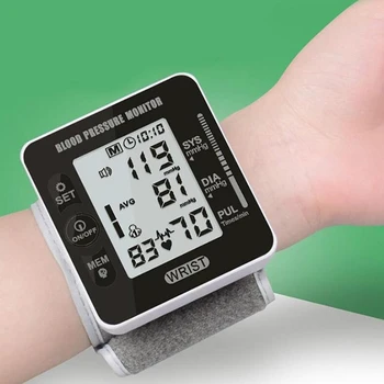 

LCD Display Digital Electronic Voice Blood Pressure Monitor Pulse Tester Home Care Tool Sphygmomanometers Pulsometer