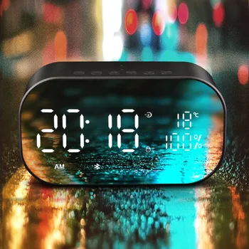 

DOM BT501 Portable Wireless Bluetooth Speaker Column Subwoofer Music Sound Box LED Time Snooze Alarm Clock for PC Laptop Phone