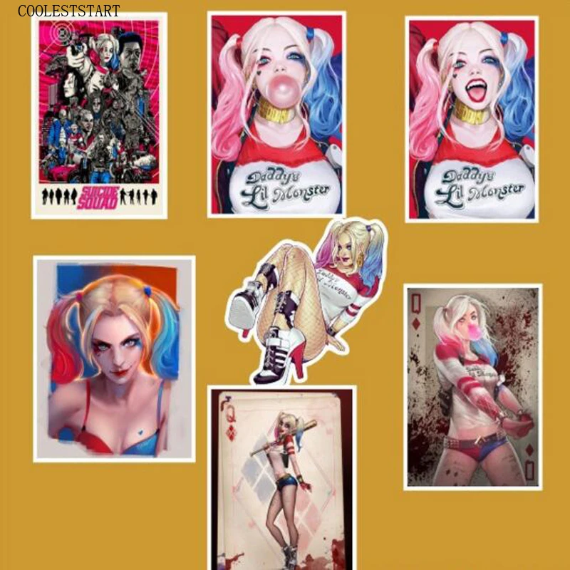 

7Pcs/Lot Suicide Squad Harley Quinn PVC Waterproof Stickers Graffiti For Car Laptop Luggage Skateboard Decal