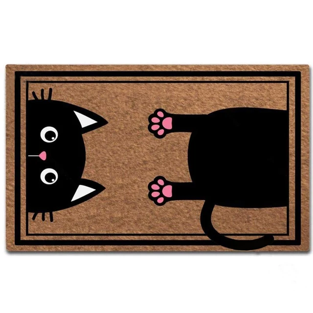Custom Made Rubber Doormat Entrance Floor Mat Funny Cat Door Mat Indoor