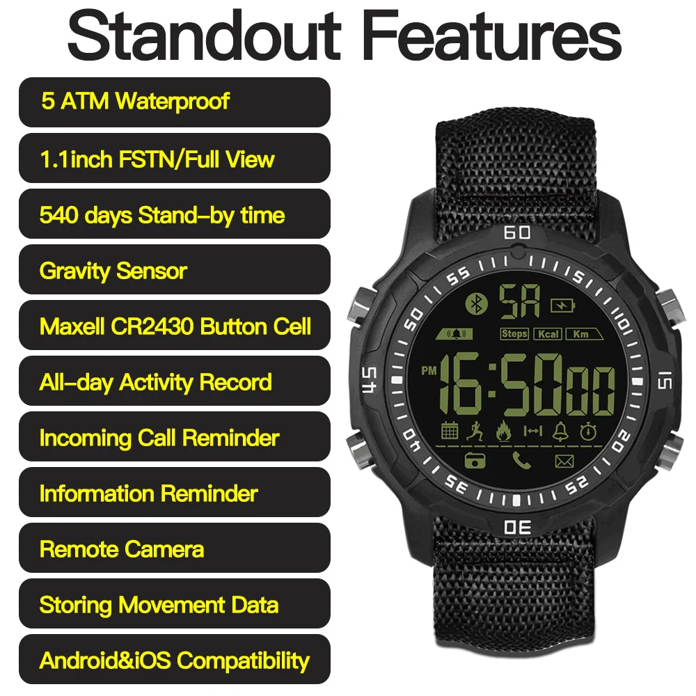 New Zeblaze VIBE 2 Sports Smartwatch 5ATM Waterproof 540 Days Stand-by Time Sports Smart Watch For Android And IOS