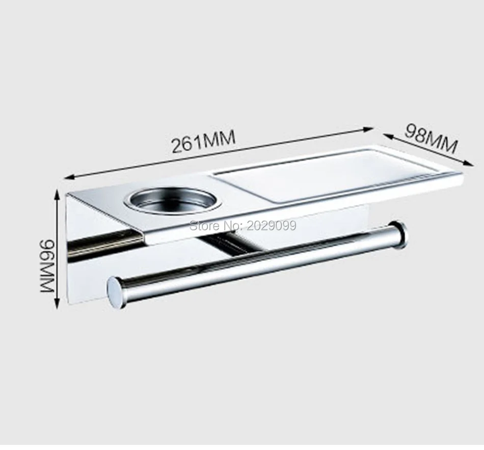Держатель для туалетной бумаги из нержавеющей стали с полкой, двойной держатель для туалетной бумаги с мобильным стеллажем, аксессуары для ванной комнаты, YJ-8823