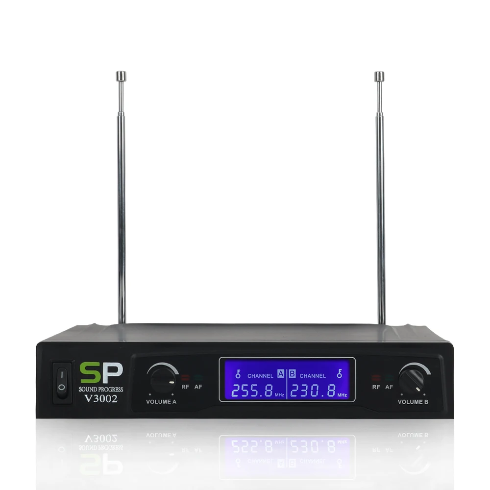 SP V3002 VHF Беспроводная микрофонная система с 2 ручными микрофонными каналами для свадьбы, конференции, караоке, музыки, вечерние
