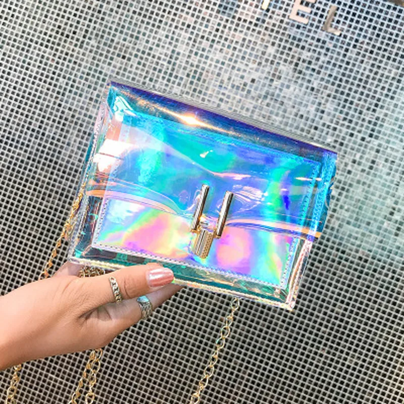 

Women Shoulder Bag Fashion Laser Transparent Crossbody Bags Messenger Shoulder Beach Bag 2019 New Design Shoulder Bags