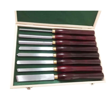 Buy 8pcs/set HSS Woodworking Turning Tool Set HSS Lathe Chisel Set High Speed Steel Semicircle Knife Hand-held Wooden Turning Tool