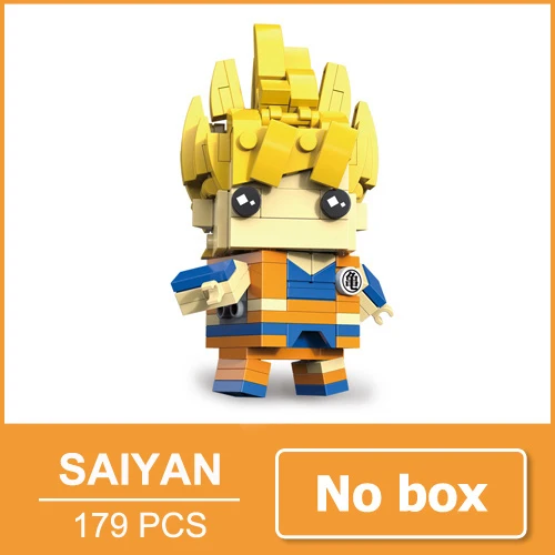 LOZ Dragon Ball Super Saiyan Son Goku, экшн-фигурка, игрушка, Dragon Ball Z, кирпичная голова, мини-строительные блоки, 200 шт., для детей 6+ лет - Цвет: Saiyan no box