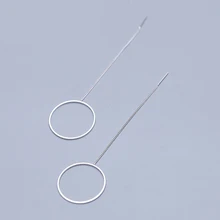 Корейские 925 пробы серебряные серьги в виде больших кругов для женщин, свадебные серьги, модные ювелирные изделия, подарок