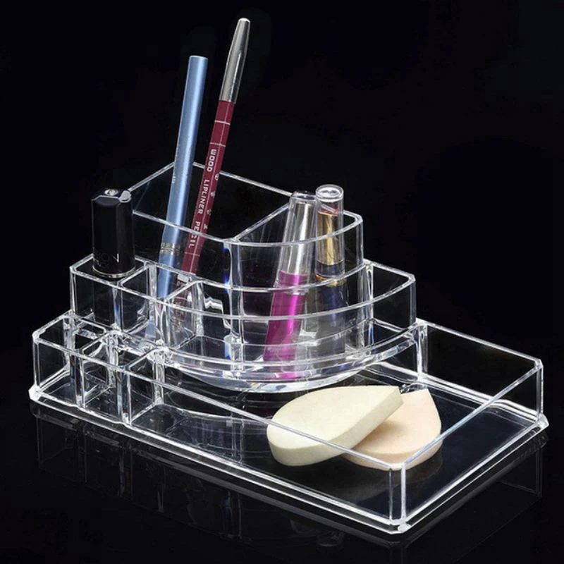 

Transparent Makeup Organizer Crystal Clear Make Up Cosmetic Storage Box Display Makeup Case Lipstick Jewelry Storage Box Case
