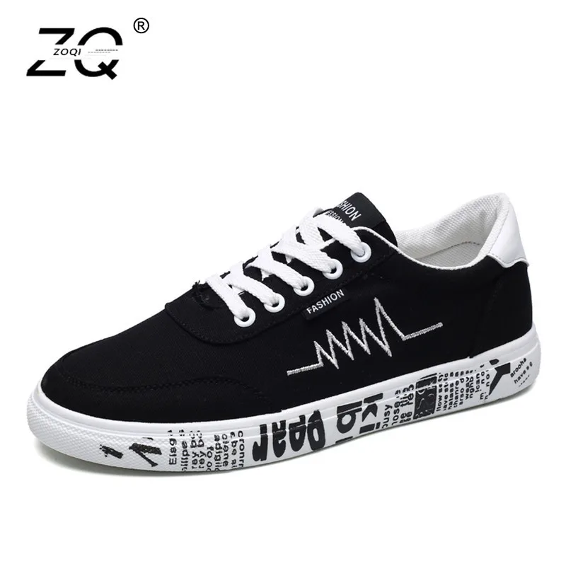 

ZOQI New Arrival Spring Summer Comfortable Casual Shoes Mens Canvas Shoes For Men Lace-Up Brand Fashion Flat Loafers Shoes