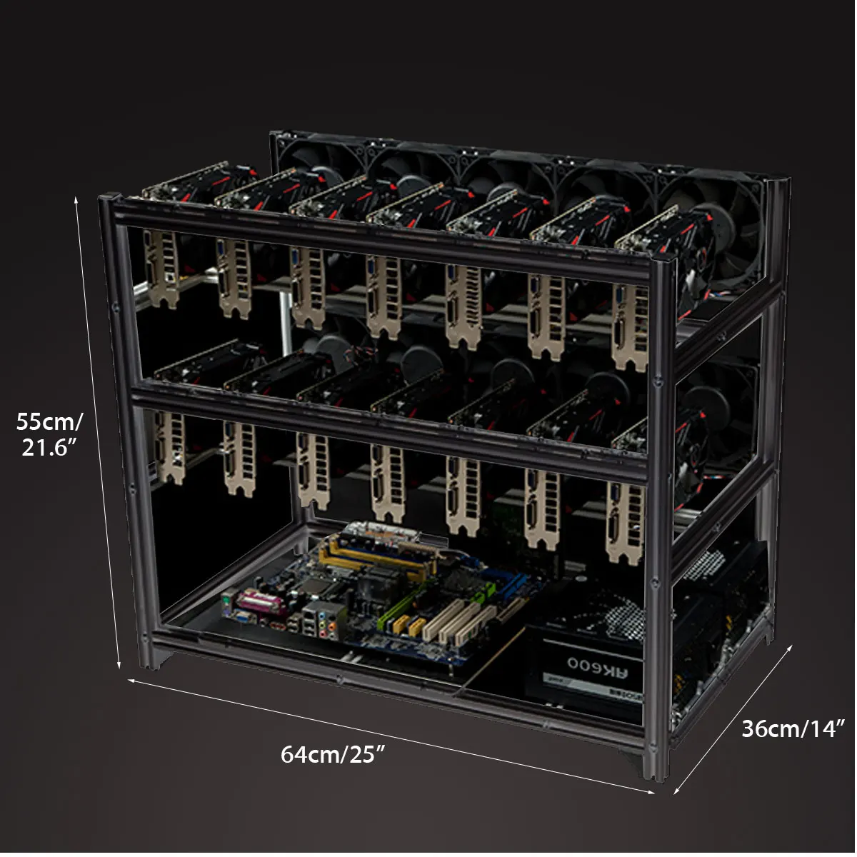 LEORY Brand New USB Switch 14 GPU Open Air Mining Miner Rig Frame Case For ETH Ethereum ZEC Bitcoin Computer Server Chassis LEORY Brand New USB Switch 14 GPU Open Air Mining Miner Rig Frame Case For ETH Ethereum ZEC Bitcoin Computer Server Chassis