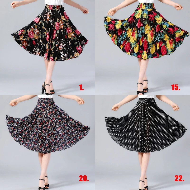 Womens Skirts Summer Autumn Skirt A-line Knee length Floral High Waist Vintage Midi Skirt Women Pleated Elastic Wais Skirt Womens Skirts Summer Autumn Skirt A-line Knee length Floral High Waist Vintage Midi Skirt Women Pleated Elastic Wais Skirt