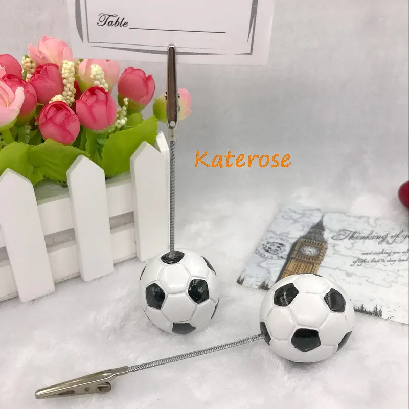 

(30pcs/Lot)FREE SHIPPING+Sports Collection Football Design Place Card Holder Name Card Holders Unique Party Decoration Favors