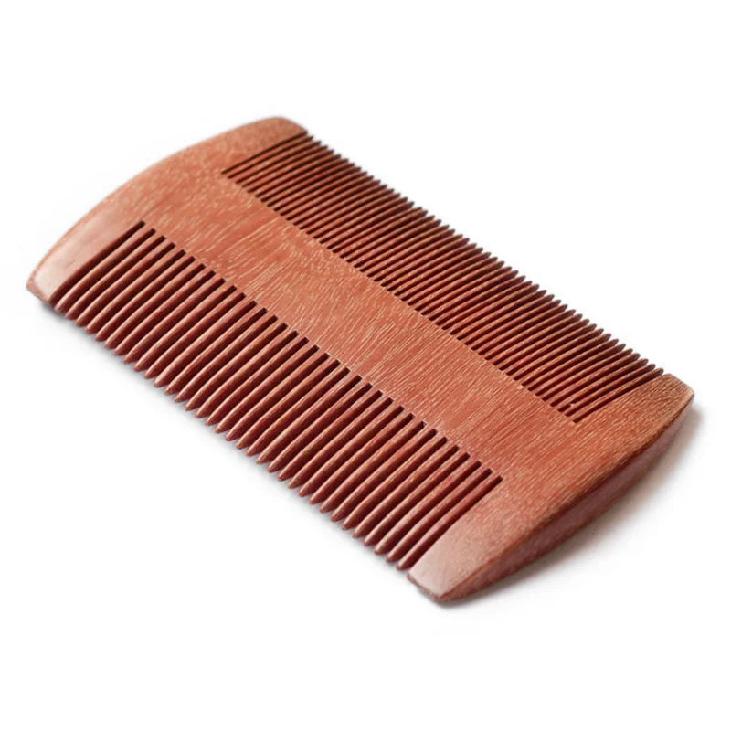 FH-20003 логотип пустой красного сандалового дерева расческа борода гребень обоюдоострый мелкими зубьями Comb10cm Длина