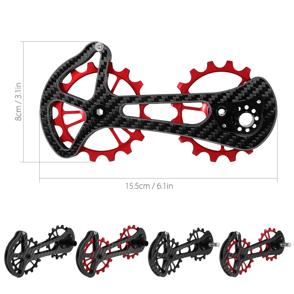 16T велосипедный керамический подшипник Jockey шкив колеса Набор из углеродного волокна CNC задний переключатель направляющая для Shimano 6800/6870/4600/9000/9070