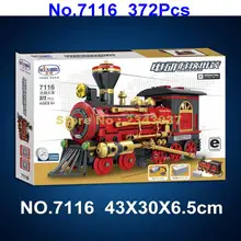 7116 372 шт, электрический двигатель, классический поезд, строительные блоки, игрушка