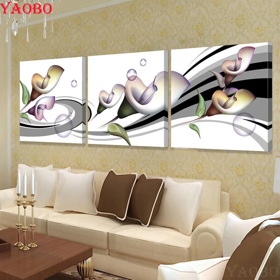 

Full Square Diamond mosaic Morning glory 5D DIY Diamond embroidery flowers Cross stitch Full Round Diamond painting 3pieces