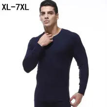 Осень, мужские очень большие тонкие подштанники с круглым вырезом размера плюс xl-5xl 6xl 7xl, модальное нижнее белье, футболки с длинным рукавом, топы