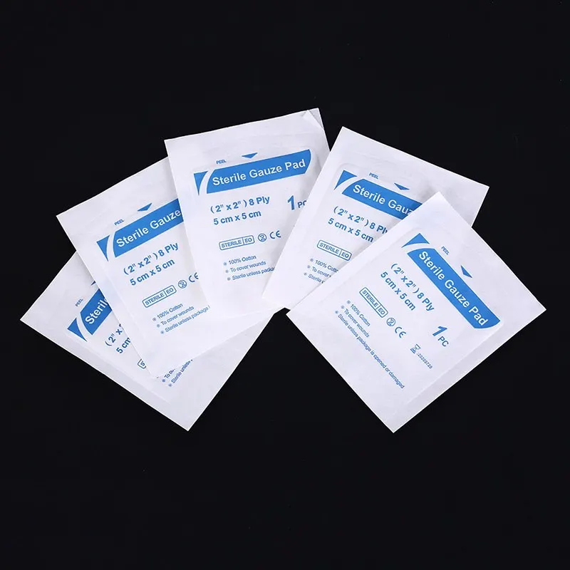 

5pcs gauze pad 100% Cotton first aid waterproof wound dressing sterile medical gauze pad wound care supplies