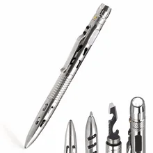 Stainless Steel Portable Tactical Pen Flashlight Self Defense Pen Writing Attack Glass Breaker/Knife Outdoor Camping Tool Travel