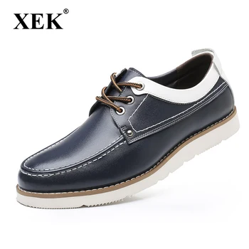 

XEK 2018 cool designer men shoes italian leather fashion unique flats driving footwear male retro casual men sneakers ST95