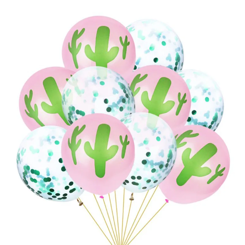 

10 Pcs/lot New Latex Cactus Confetti Balloon Hawaiian Theme Party Balloons Photo Props Party Decorations