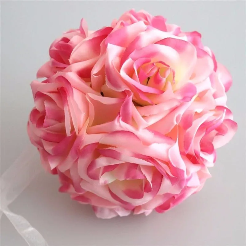 1 шт. 15 см Искусственный Шелковый цветок розы целующиеся шары букет, центральный элемент Pomander вечерние свадебные украшения