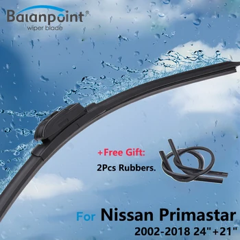 

2Pcs Wiper Blades + 2Pcs Soft Rubbers for Nissan Primastar 2002-2018 24"+21", Clean front Windshield