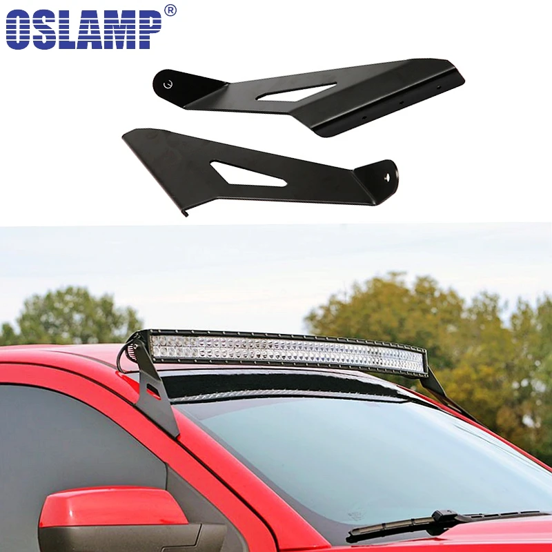 

Oslamp A Pair Of Upper Windshield 50 inch Curved Light Bar Mounts Brackets For 2014 Chevrolet Silverado GMC Sierra 1500