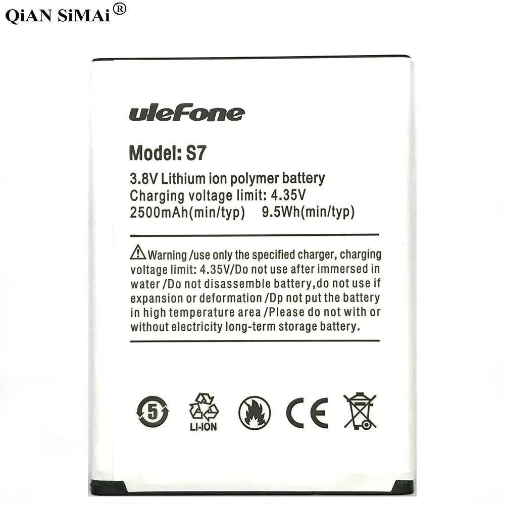 New High Quality 2500mAh battery For Ulefone s7 phone battery New High Quality 2500mAh battery For Ulefone s7 phone battery