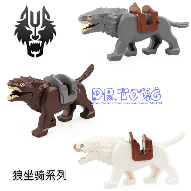 

50pcs Lord of the Ring Wolf Figures War Horse Building Blocks Bricks Models Figure Toys RZ200 RZ201 RZ202