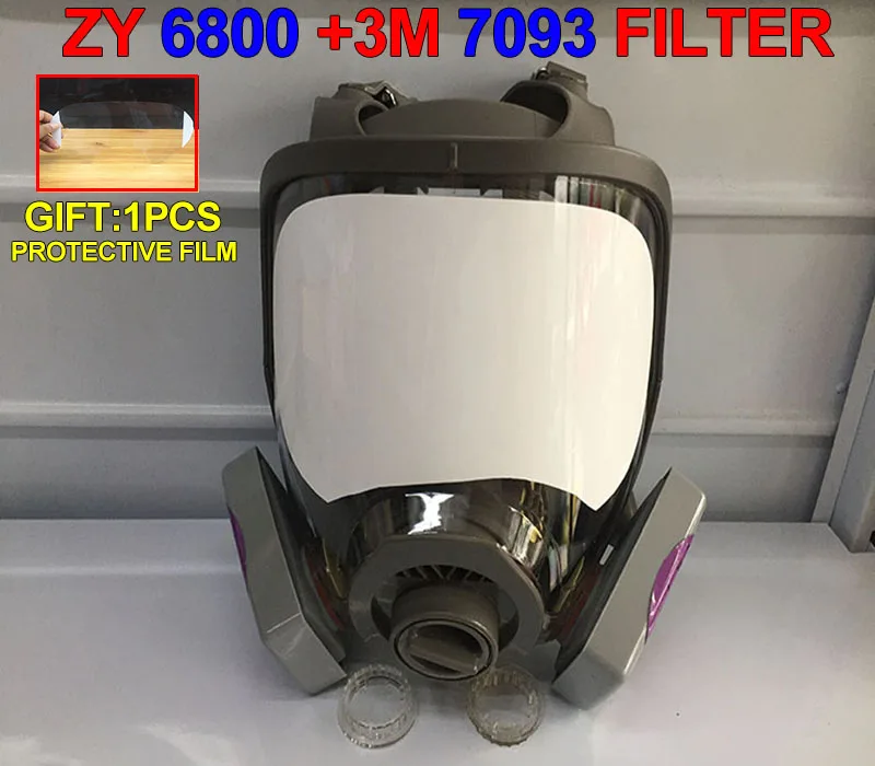

1PCS ZY 6800 mask + 2PCS 3M 7093 CN filter high quality Super clear Full mask For dust smoke welding Respirator gas mask