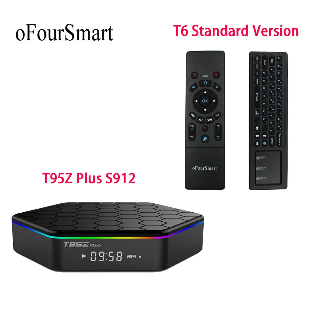 T95Z Plus Amlogic S912 Octa Core Android TV Box Smart Media Player 3GB RAM 32GB ROM 4K HD 2.4G/&5G WiFi BT4.0 Gigabit LAN Android 7.1 Smart TV Box with Remote Control