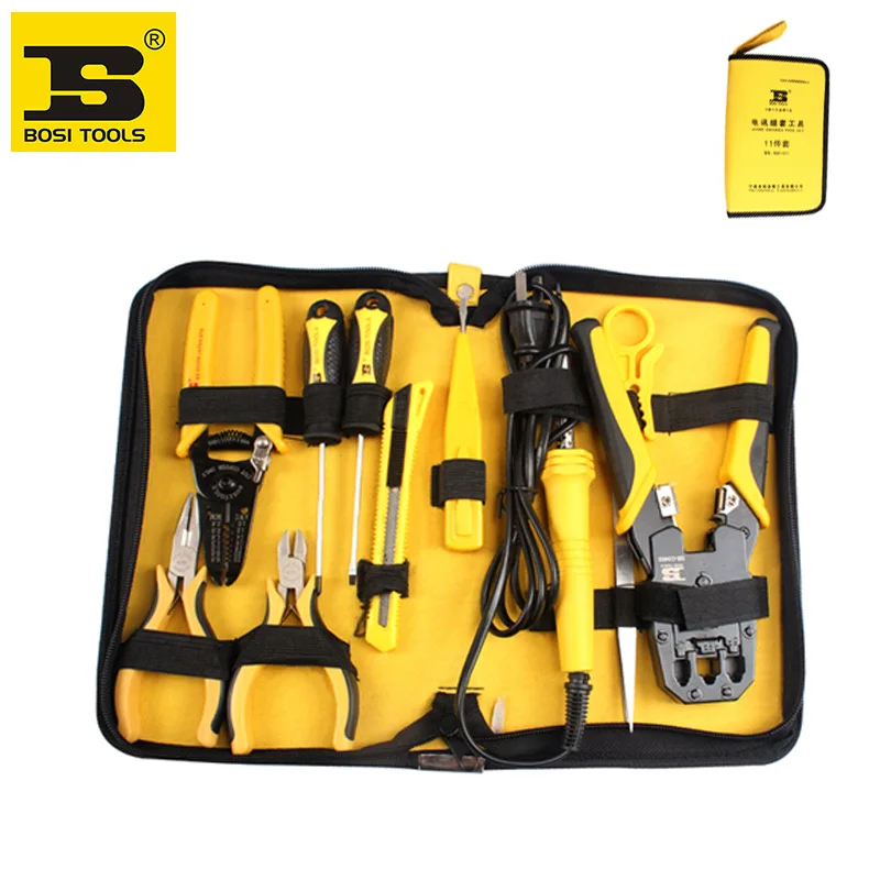 free shipping BOSI 11pc electrician net work tool