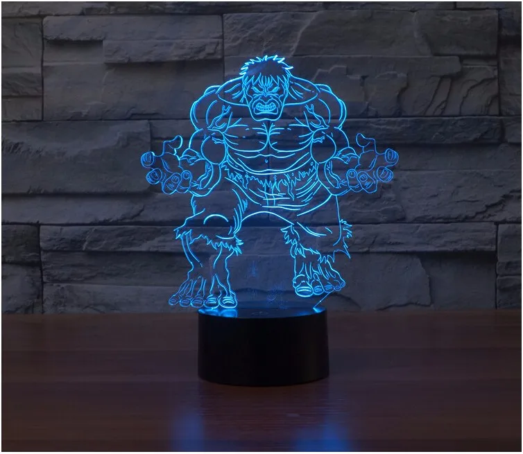 

Hot Avengers LED Night Light Children Color Change 3D Luminaria Lamp Captain America LED Lighting Toy Kids Room Bed Light