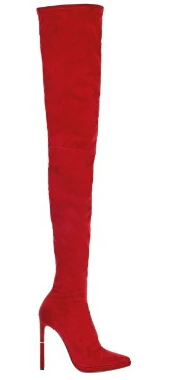

The Hottest 2018 Woman Suede Leather Over-the-knee Boots Female Pointed Toe Long Boots Woman Side Zipper High Heels Shoes