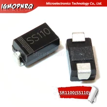 100 шт. SS110 SR1100 SMD SMA диод шлаковый Барьерный выпрямитель 1A 100V