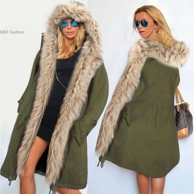 

Plus Size S-5XL Winter Jacket Coat 2018 New Fashion Women Hooded Overcoat Faux Fur Cotton Fleece Female Parkas Hoodies Long Coat